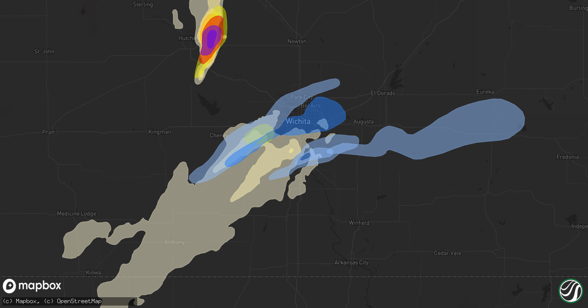 Hail map in Haysville, KS on June 22, 2019