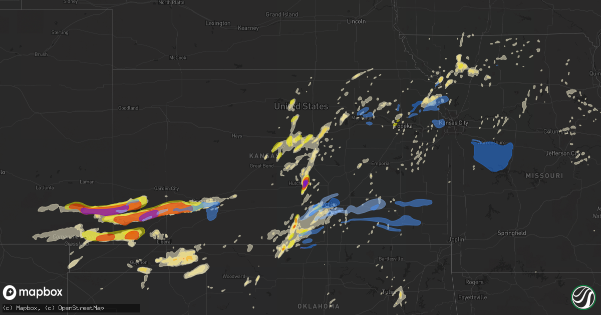 Hail map in Kansas on June 22, 2019