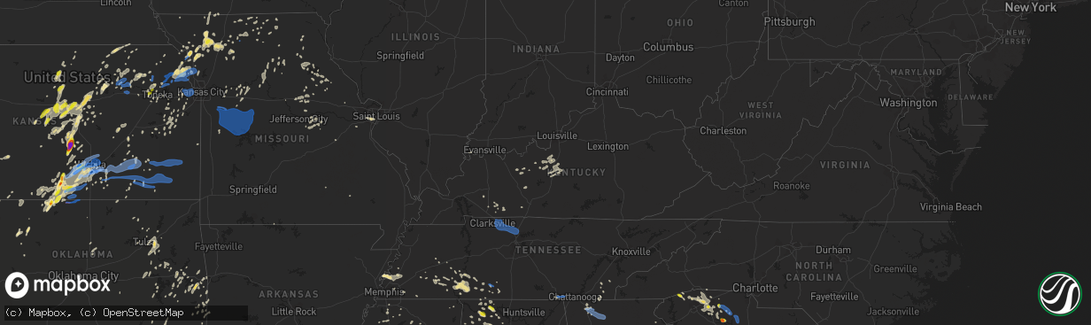 Hail map in Kentucky on June 22, 2019