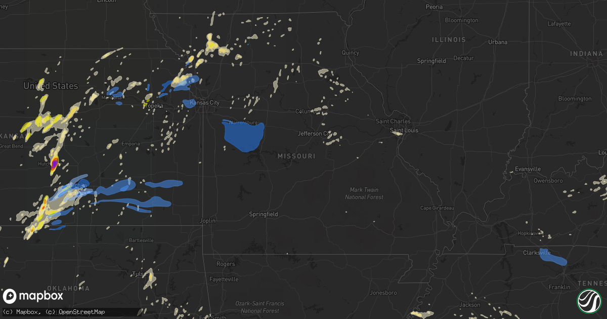 Hail map in Missouri on June 22, 2019