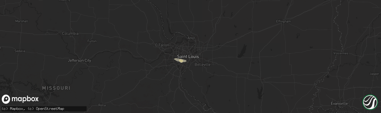 Hail map in Saint Louis, MO on June 22, 2019