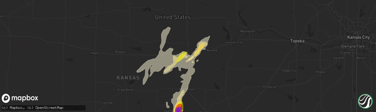 Hail map in Salina, KS on June 22, 2019