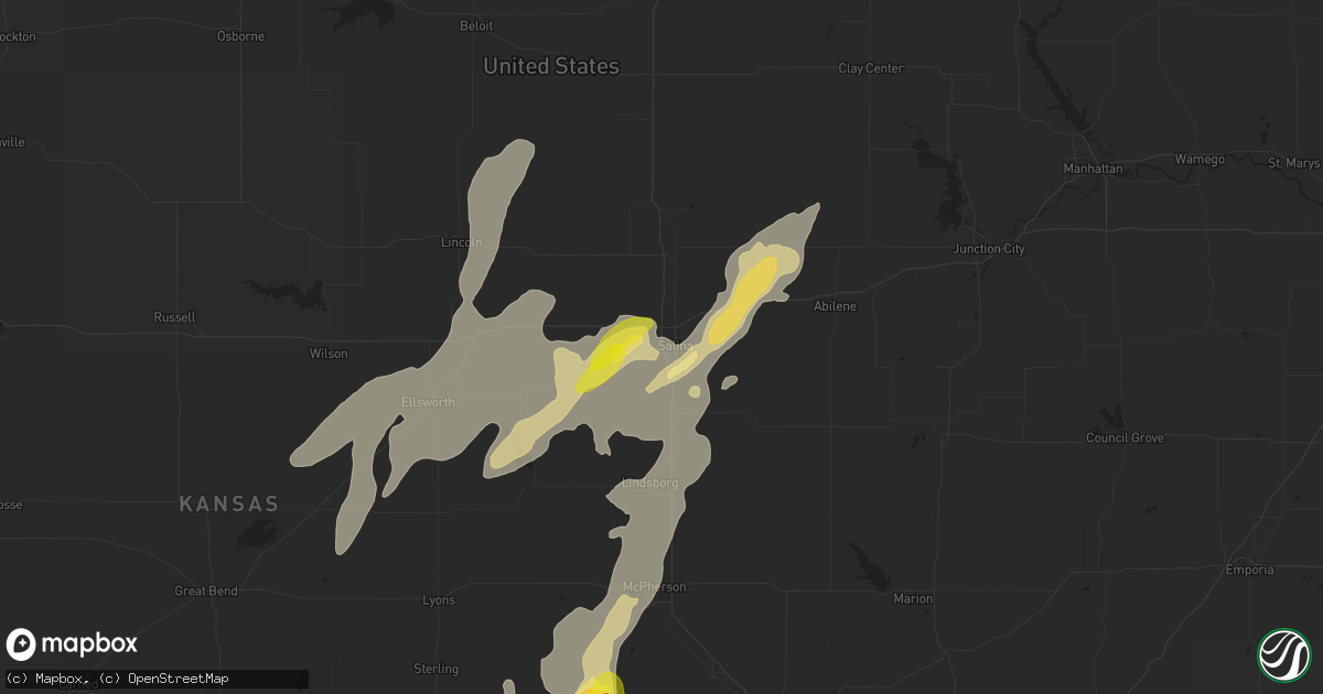 Hail map in Salina, KS on June 22, 2019