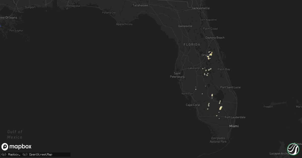 Hail map in Florida on June 22, 2020