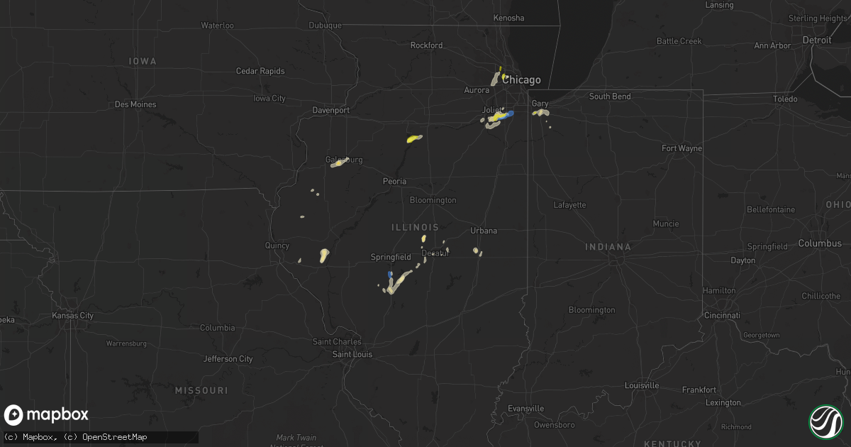 Hail map in Illinois on June 22, 2020
