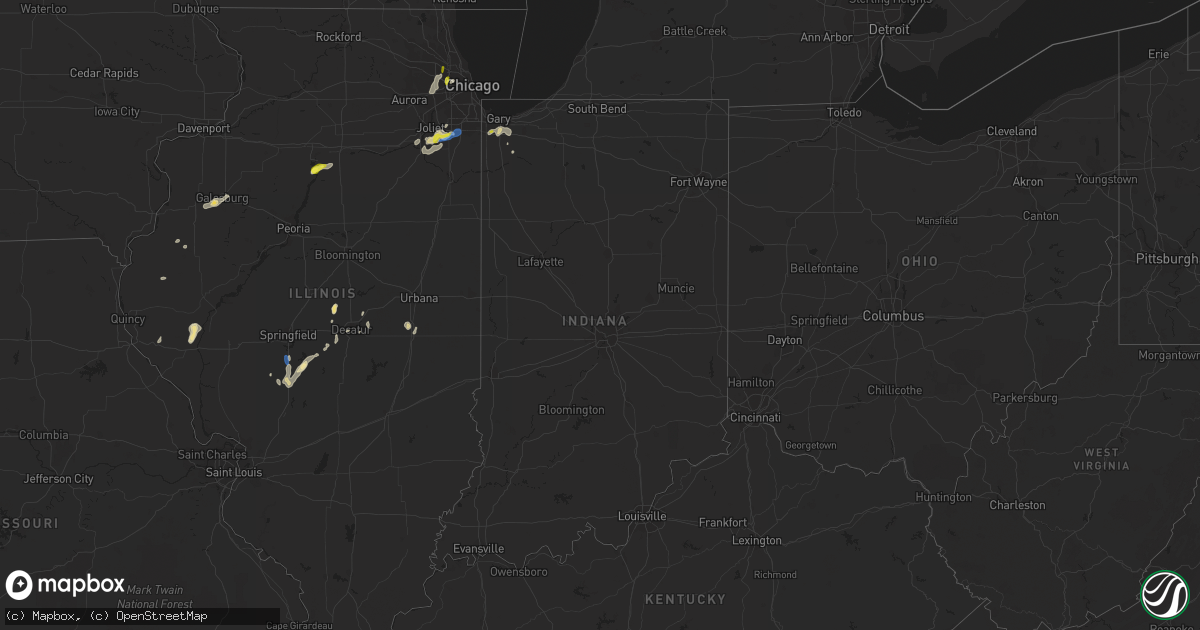 Hail map in Indiana on June 22, 2020