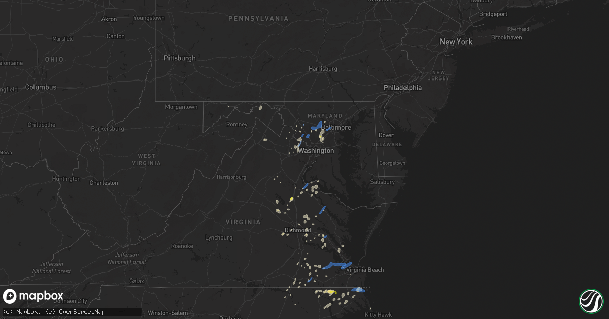 Hail map in Maryland on June 22, 2020