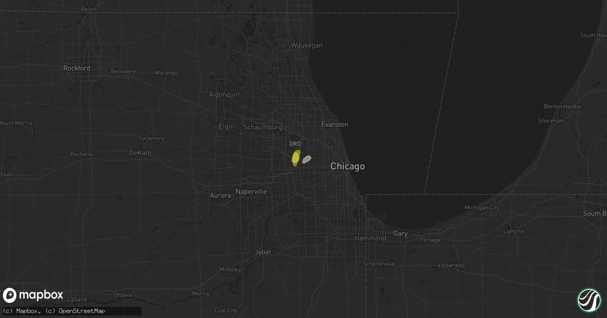Hail map in Melrose Park, IL on June 22, 2020