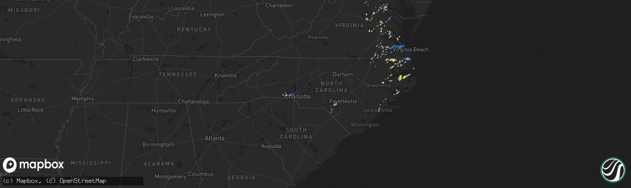 Hail map in North Carolina on June 22, 2020