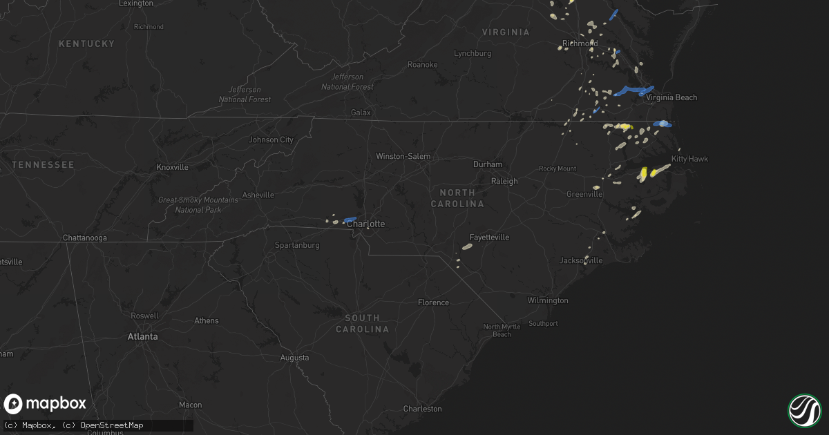 Hail map in North Carolina on June 22, 2020