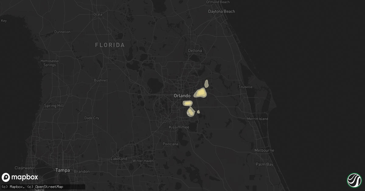 Hail map in Orlando, FL on June 22, 2020