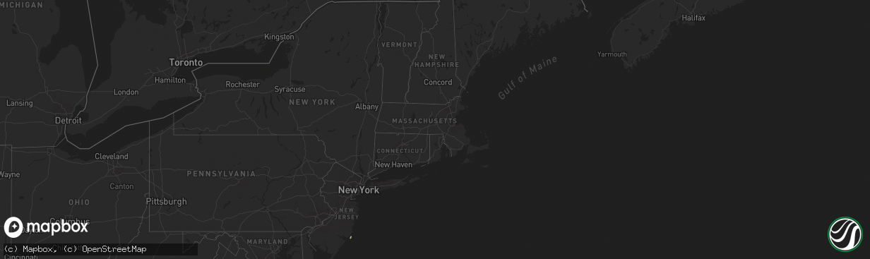 Hail map in Massachusetts on June 22, 2021