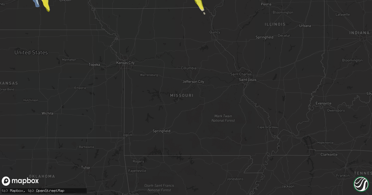 Hail map in Missouri on June 22, 2021