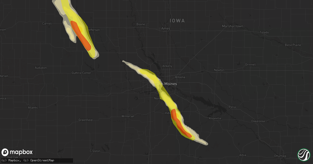 Hail map in Windsor Heights, IA on June 22, 2021
