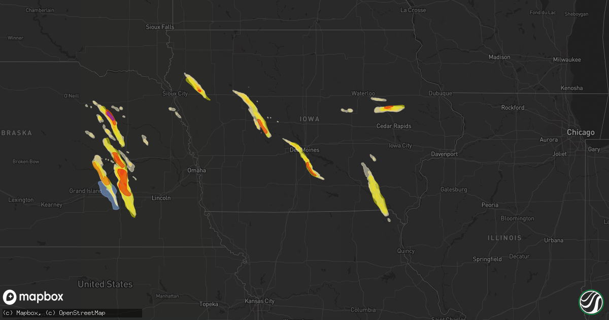 Hail map on June 22, 2021