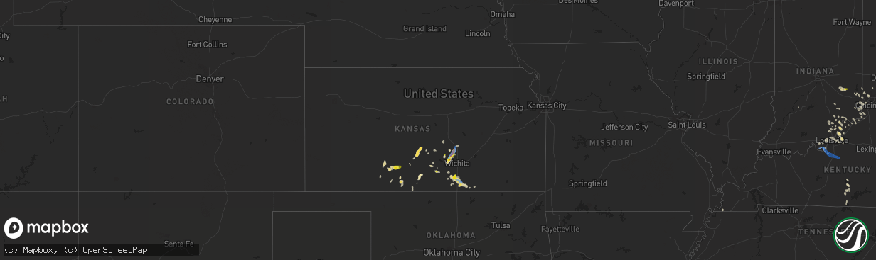 Hail map in Kansas on June 22, 2022