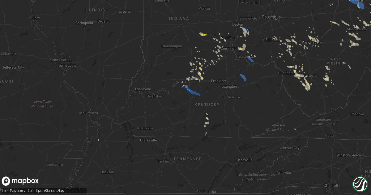 Hail map in Kentucky on June 22, 2022
