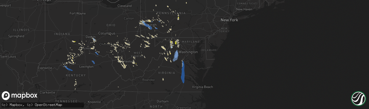 Hail map in Maryland on June 22, 2022