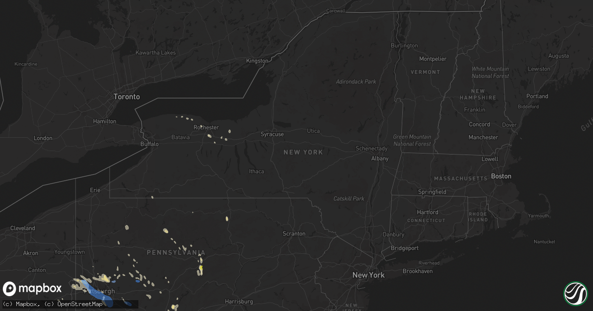 Hail map in New York on June 22, 2022