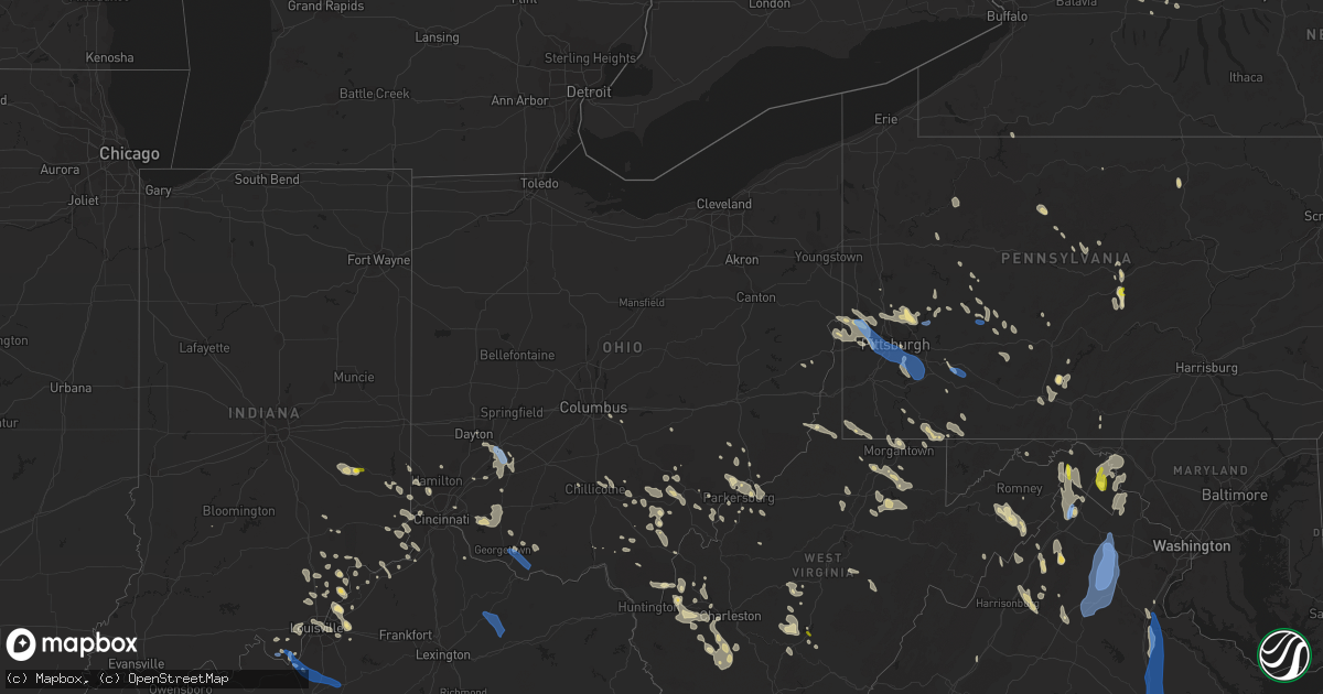 Hail map in Ohio on June 22, 2022