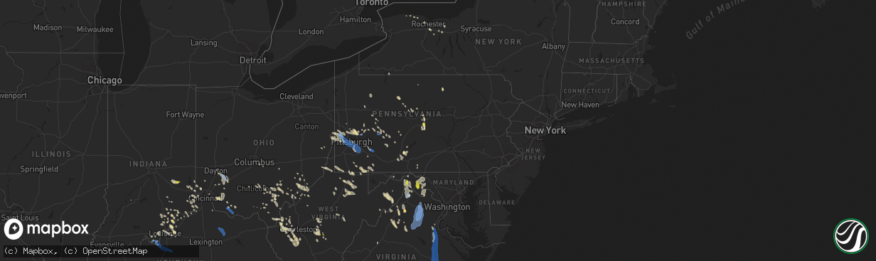 Hail map in Pennsylvania on June 22, 2022