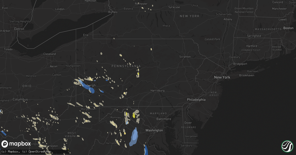 Hail map in Pennsylvania on June 22, 2022