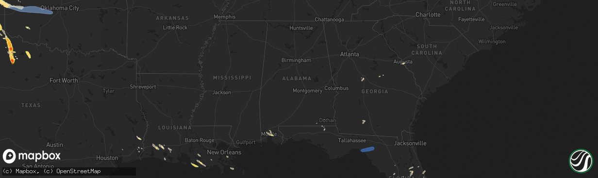 Hail map in Alabama on June 22, 2023