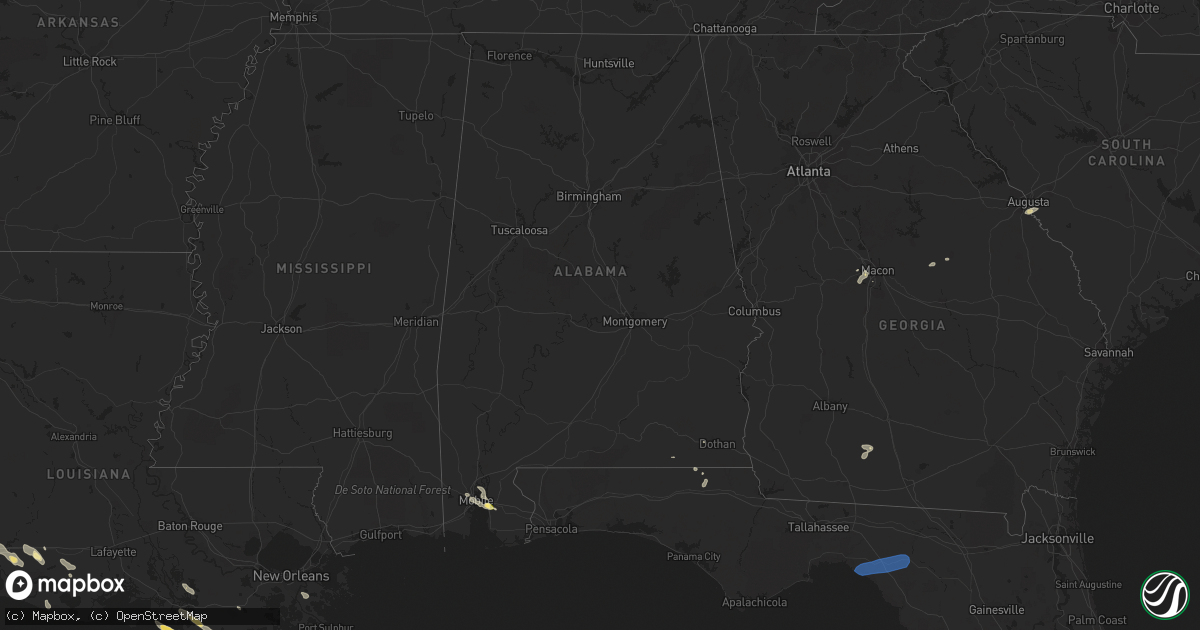 Hail map in Alabama on June 22, 2023