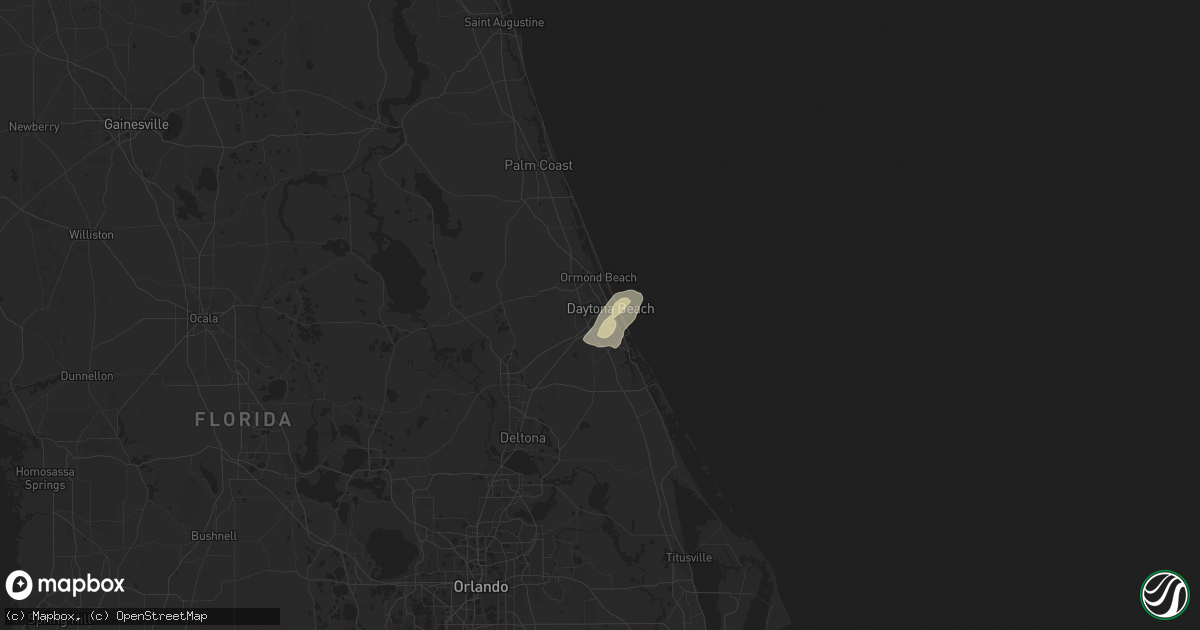 Hail map in Daytona Beach, FL on June 22, 2023