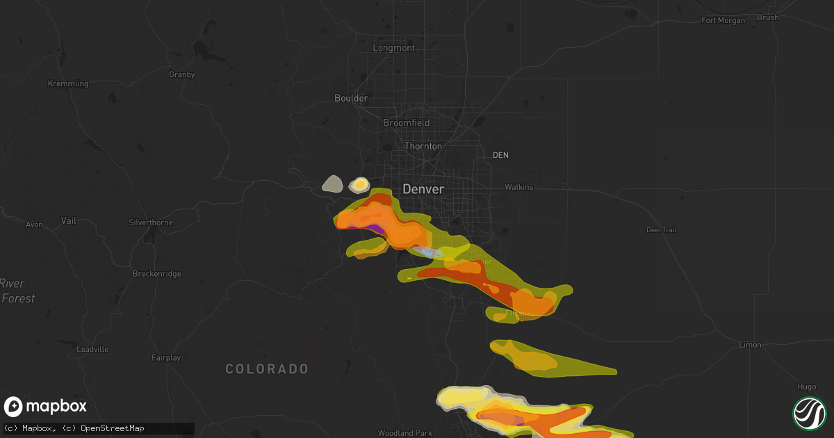 Hail map in Englewood, CO on June 22, 2023