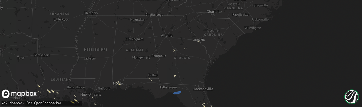 Hail map in Georgia on June 22, 2023