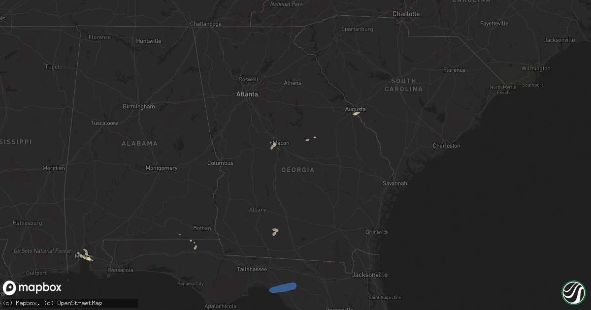 Hail map in Georgia on June 22, 2023