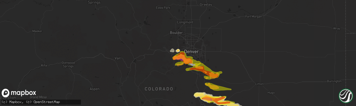 Hail map in Golden, CO on June 22, 2023