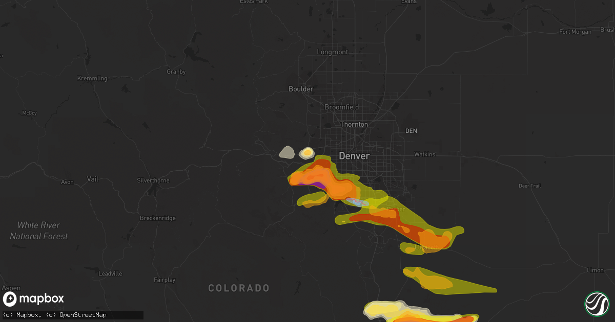 Hail map in Golden, CO on June 22, 2023