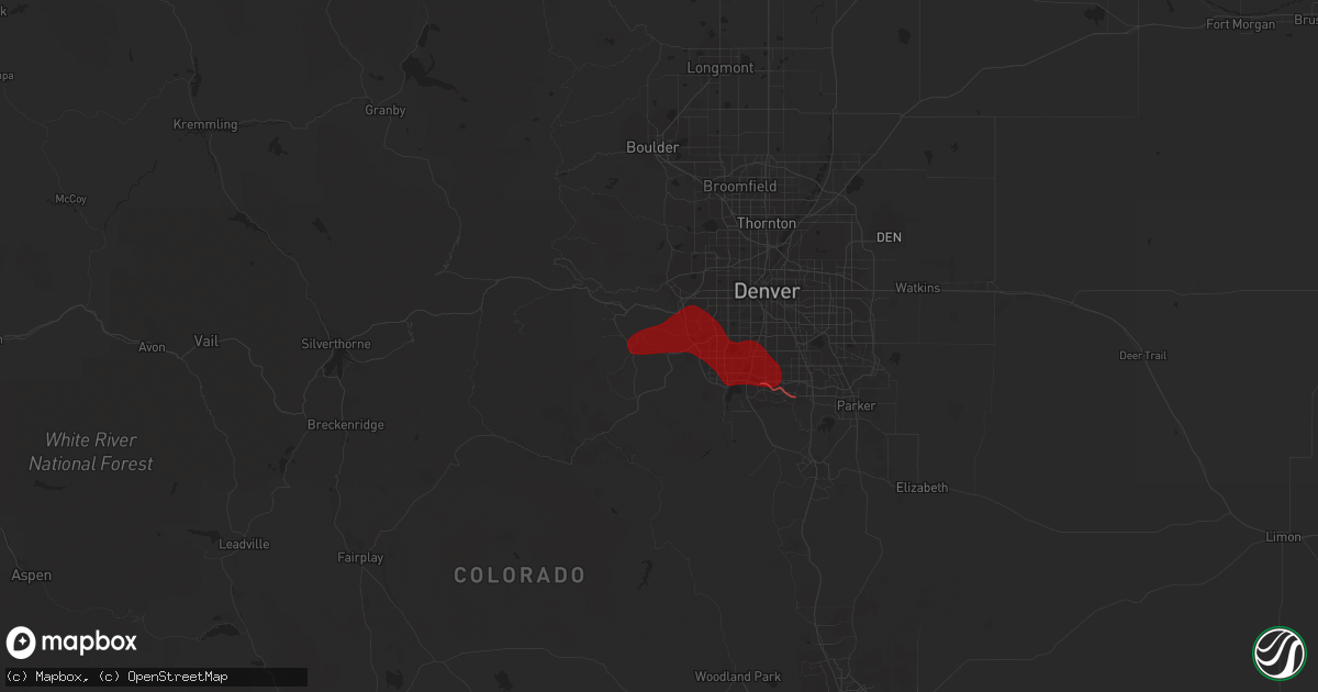 Hail map in Indian Hills, CO on June 22, 2023