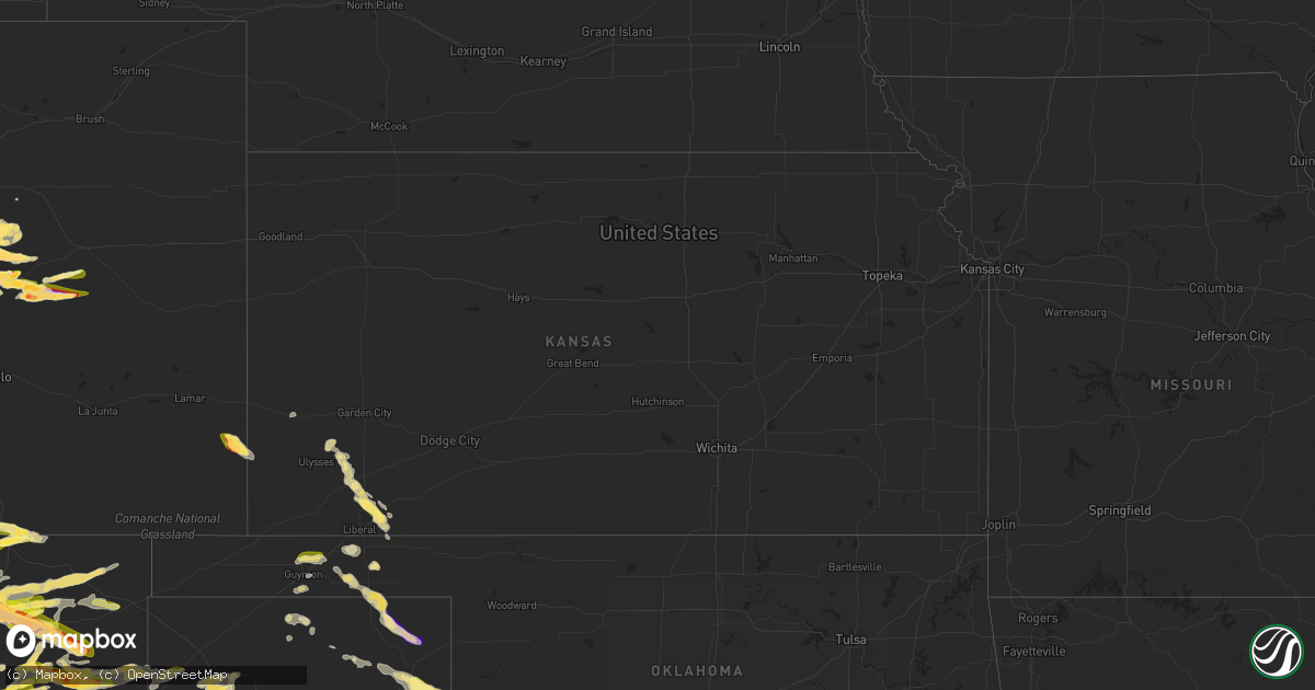 Hail map in Kansas on June 22, 2023