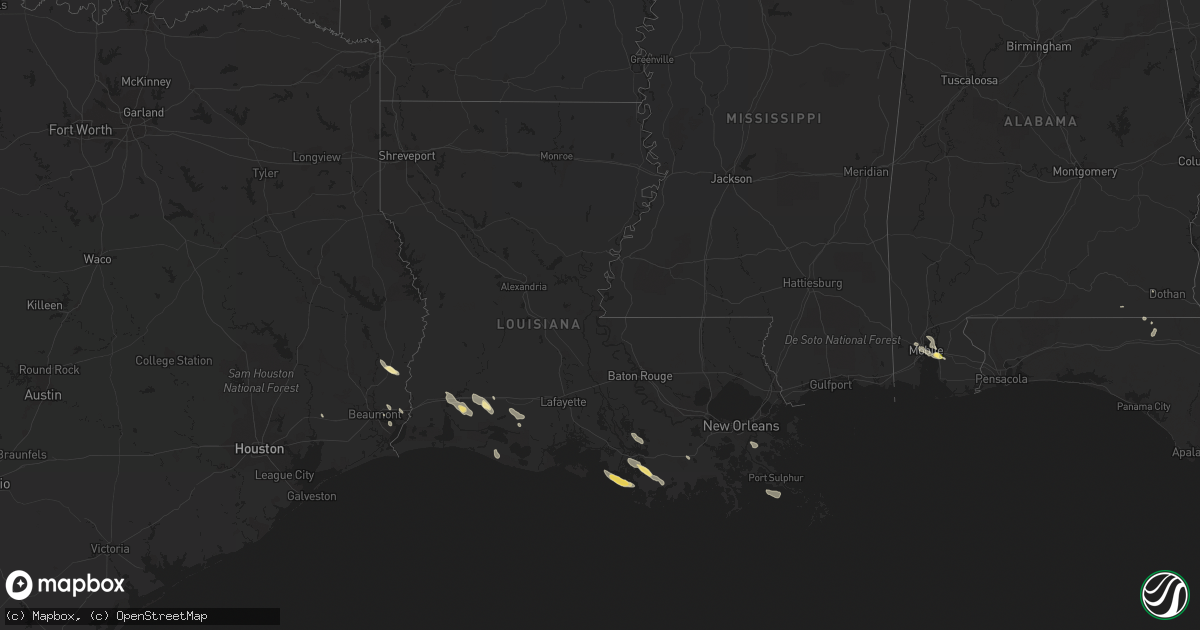 Hail map in Louisiana on June 22, 2023