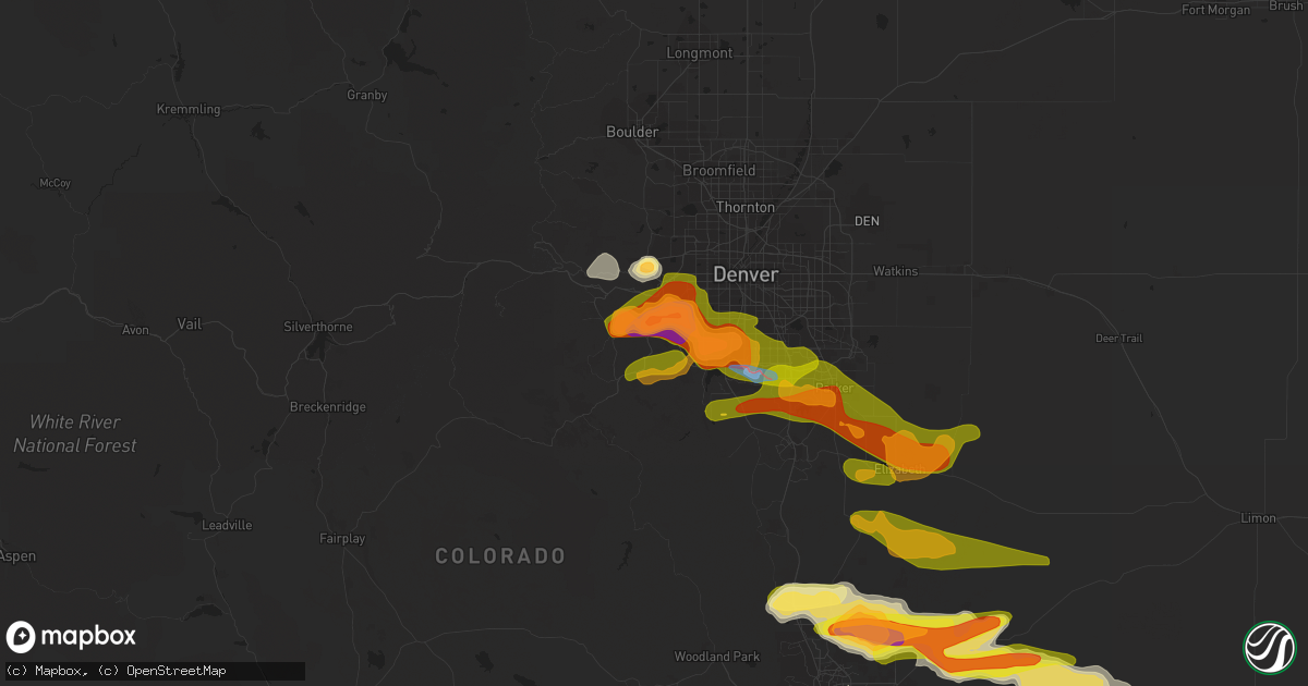 Hail map in Morrison, CO on June 22, 2023