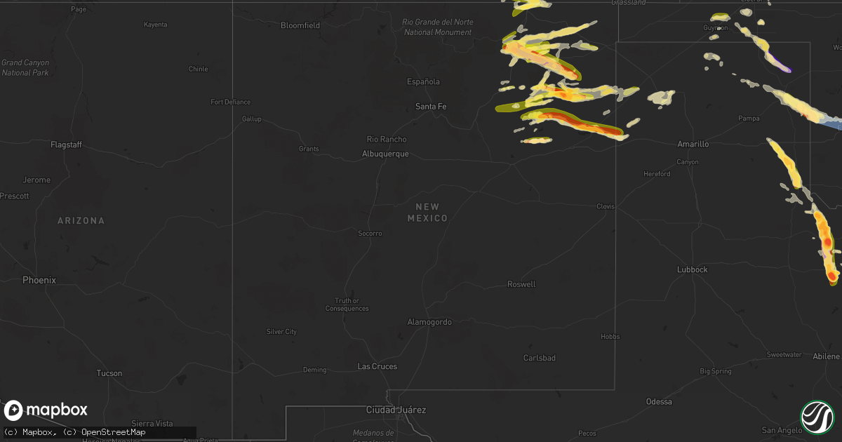 Hail map in New Mexico on June 22, 2023