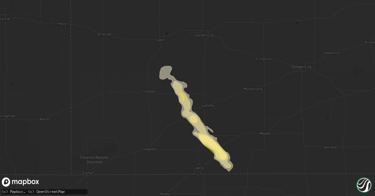 Hail map in Satanta, KS on June 22, 2023