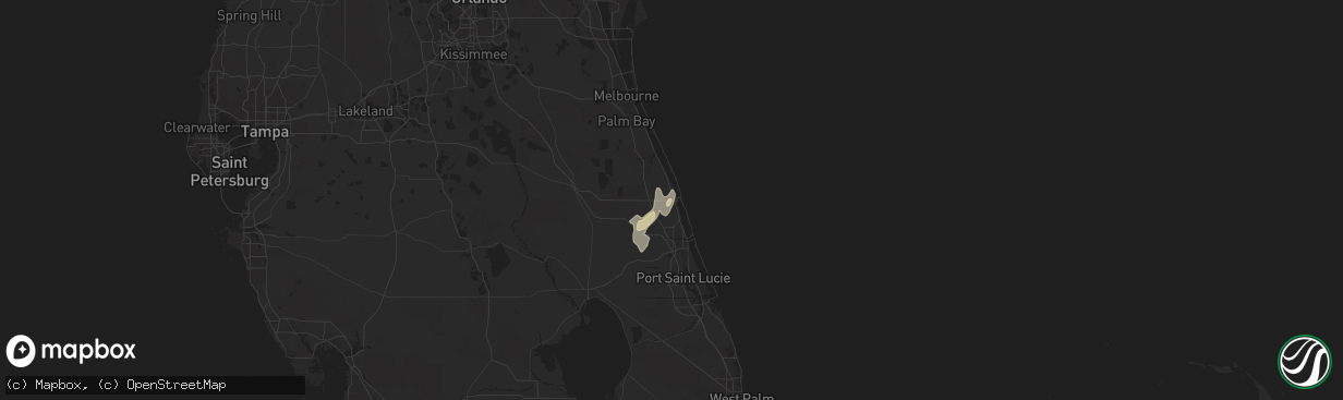 Hail map in Vero Beach, FL on June 22, 2023
