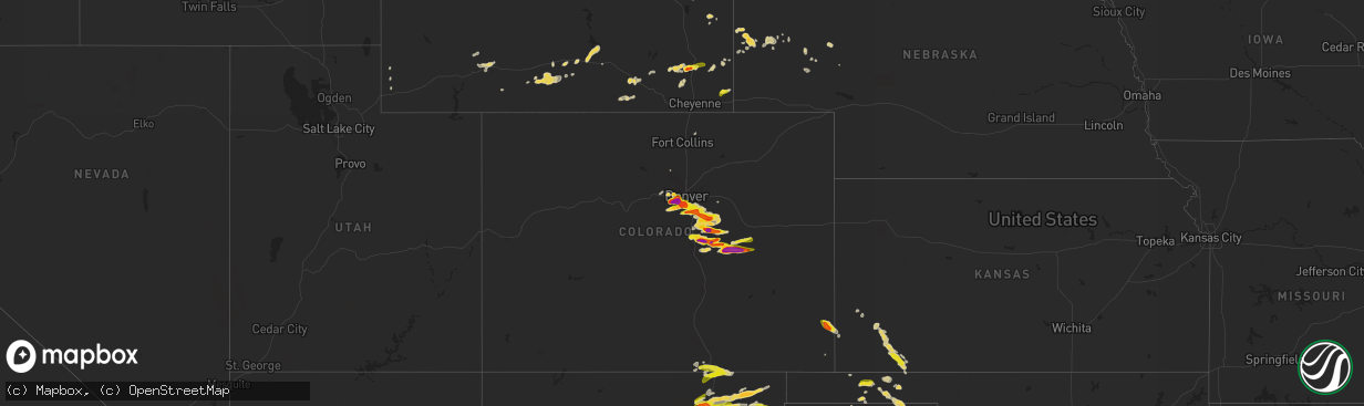 Hail map on June 22, 2023