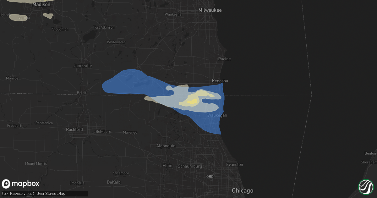 Hail map in Antioch, IL on June 22, 2024