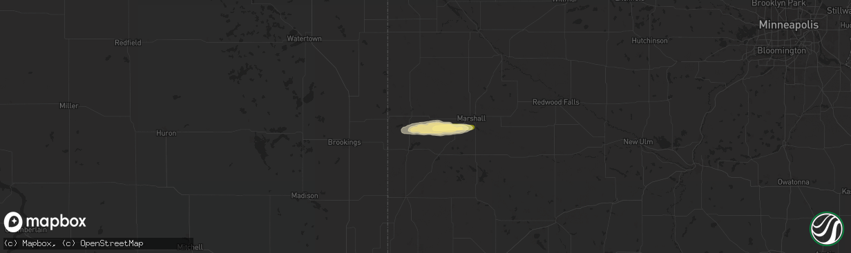 Hail map in Arco, MN on June 22, 2024