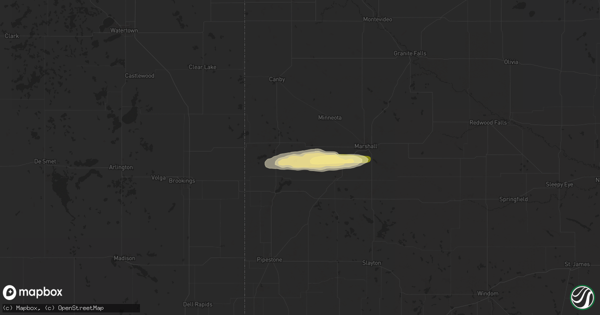 Hail map in Arco, MN on June 22, 2024