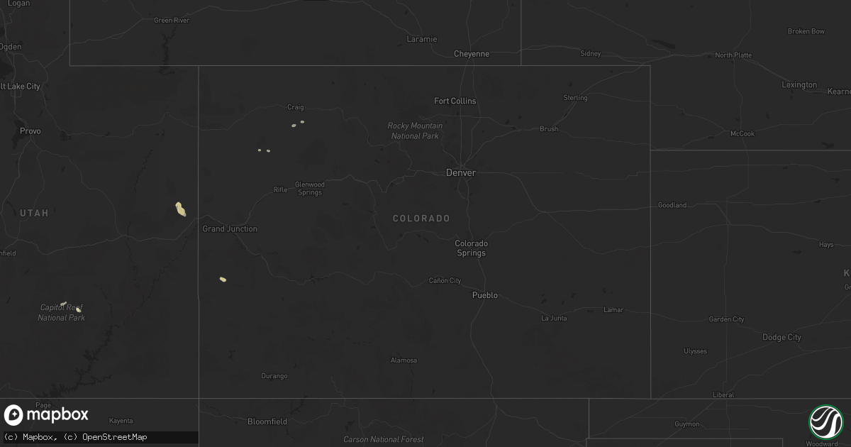 Hail map in Colorado on June 22, 2024