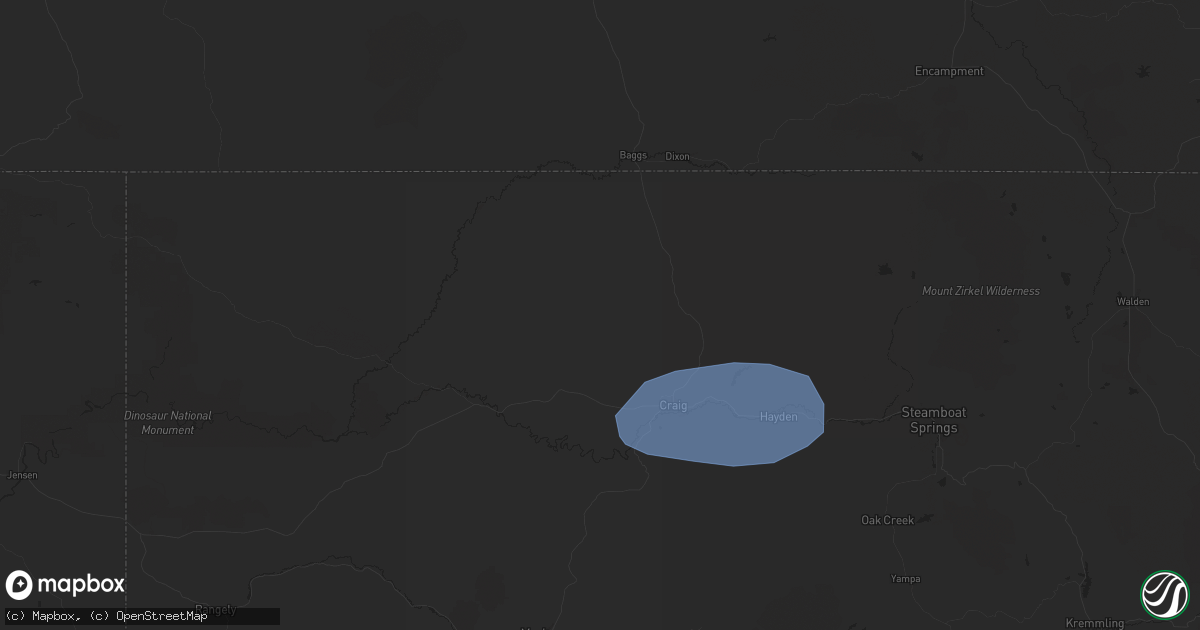 Hail map in Craig, CO on June 22, 2024