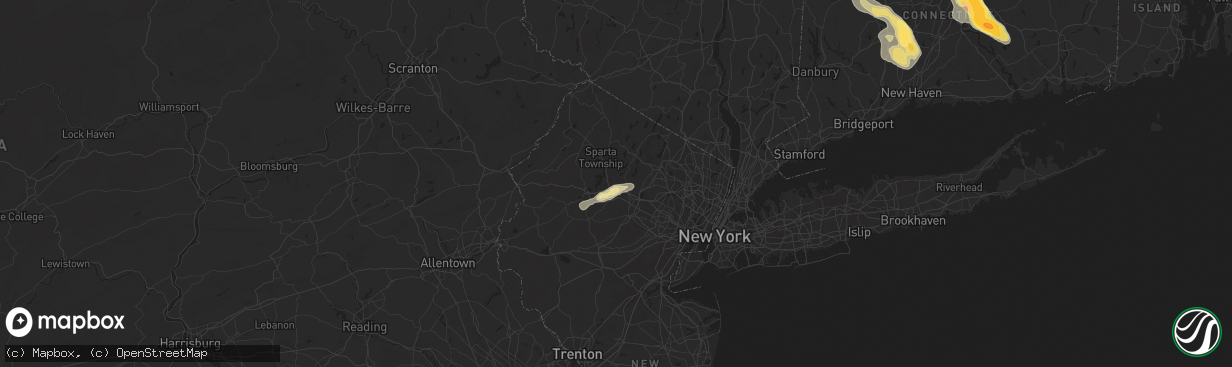 Hail map in Dover, NJ on June 22, 2024