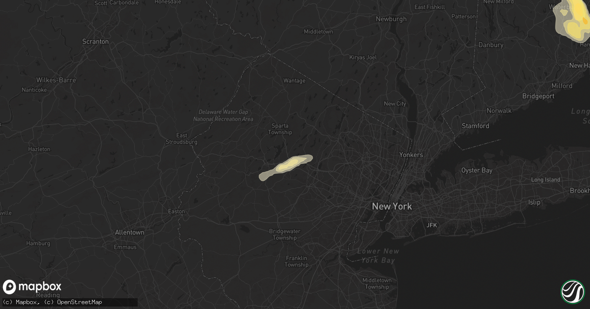 Hail map in Dover, NJ on June 22, 2024