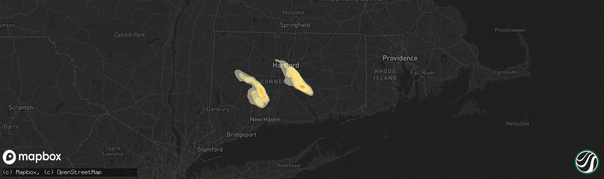 Hail map in East Hampton, CT on June 22, 2024